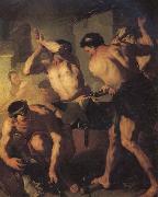 Luca  Giordano The Forge of Vulcan oil painting on canvas